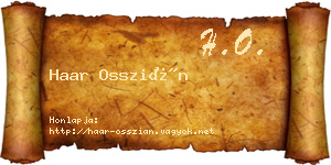 Haar Osszián névjegykártya